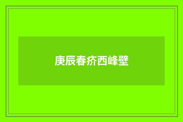 庚辰春疥西峰壁