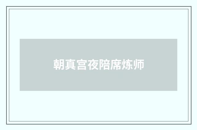 朝真宫夜陪席炼师