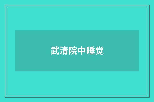 武清院中睡觉