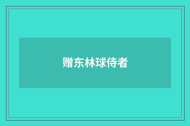 赠东林球侍者