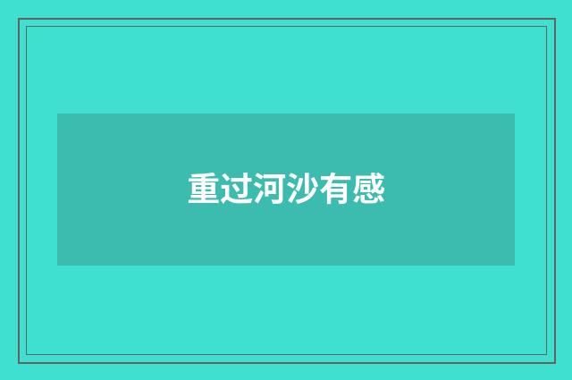 重过河沙有感