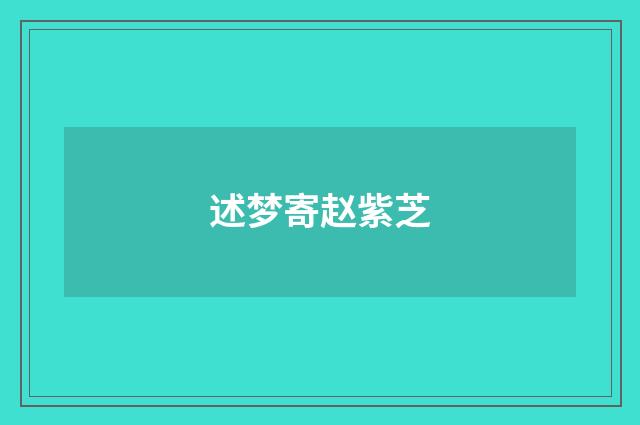 述梦寄赵紫芝