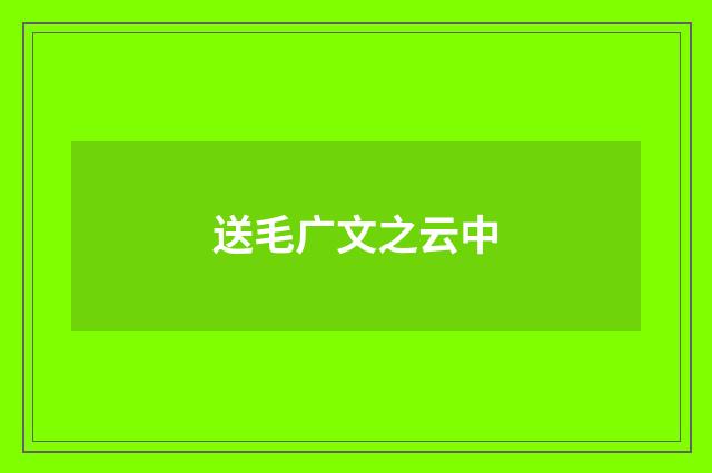 送毛广文之云中