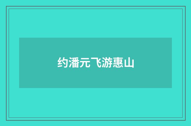 约潘元飞游惠山