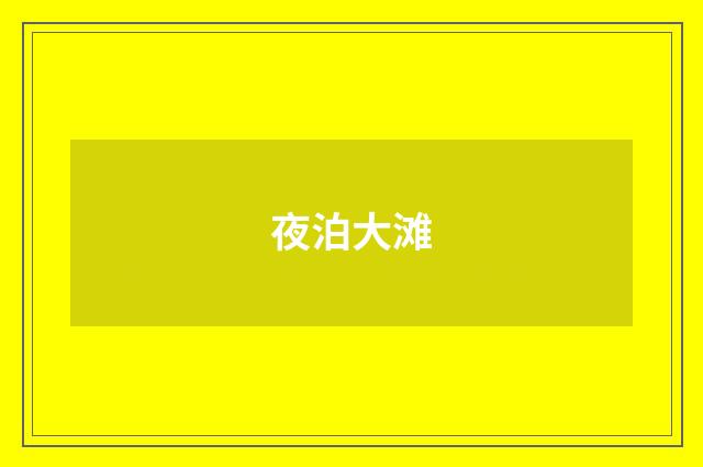 夜泊大滩