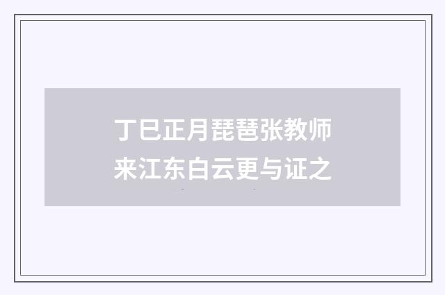 丁巳正月琵琶张教师来江东白云更与证之