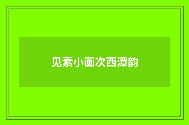 见素小画次西潭韵