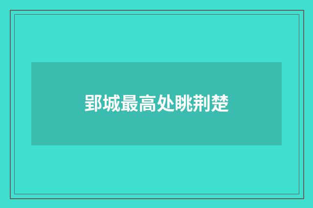 郢城最高处眺荆楚