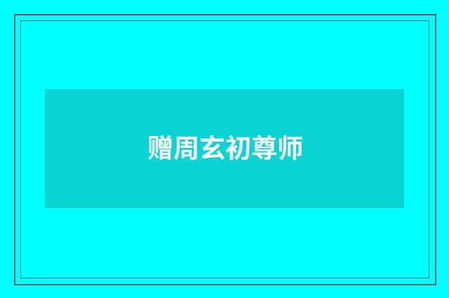 赠周玄初尊师