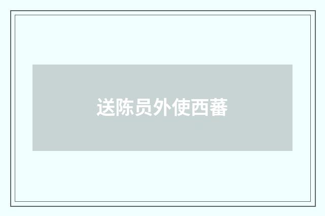 送陈员外使西蕃