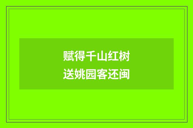 赋得千山红树送姚园客还闽
