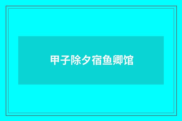 甲子除夕宿鱼卿馆