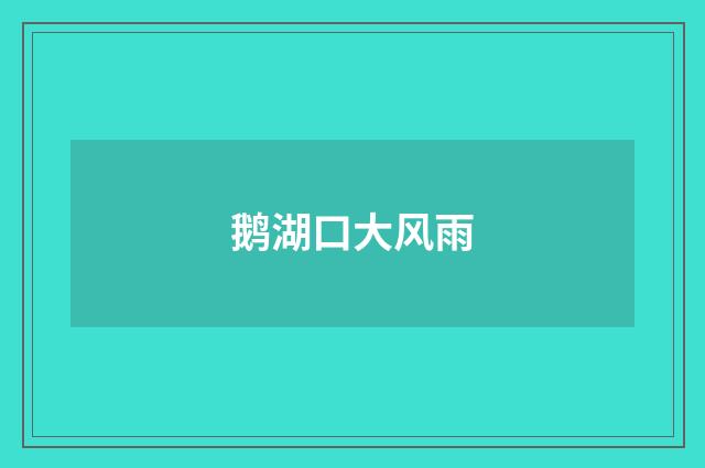 鹅湖口大风雨