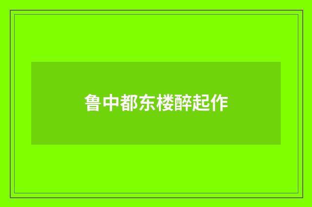 鲁中都东楼醉起作