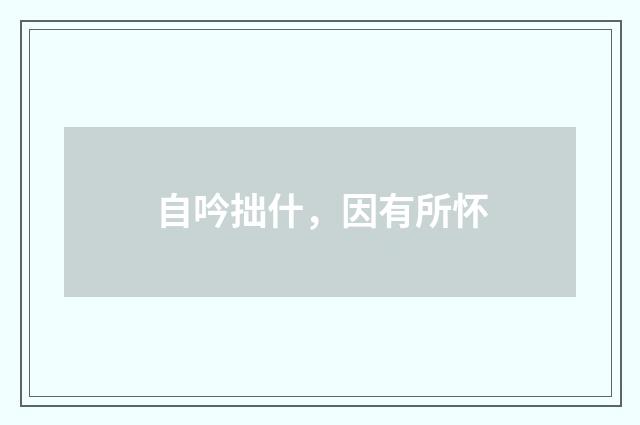 自吟拙什,因有所怀