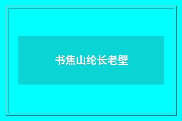 书焦山纶长老壁
