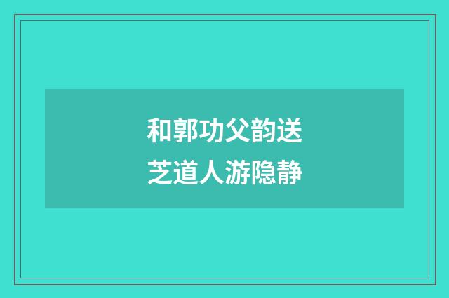 和郭功父韵送芝道人游隐静