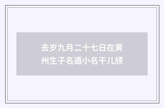 去岁九月二十七日在黄州生子名遁小名干儿颀
