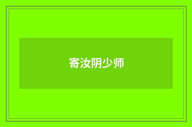寄汝阴少师
