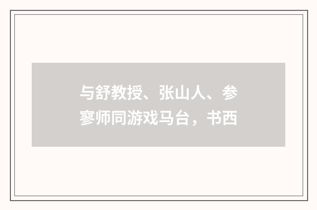 与舒教授、张山人、参寥师同游戏马台，书西