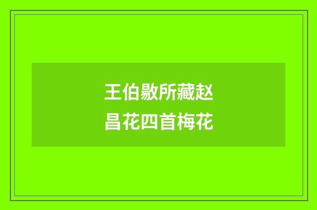 王伯敭所藏赵昌花四首梅花