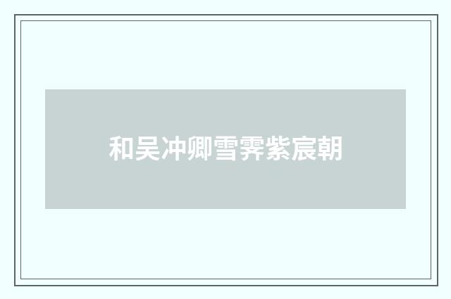 和吴冲卿雪霁紫宸朝