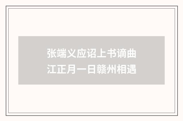 张端义应诏上书谪曲江正月一日赣州相遇