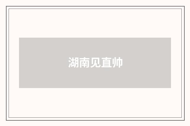 湖南见直帅