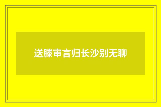 送滕审言归长沙别无聊