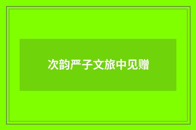 次韵严子文旅中见赠