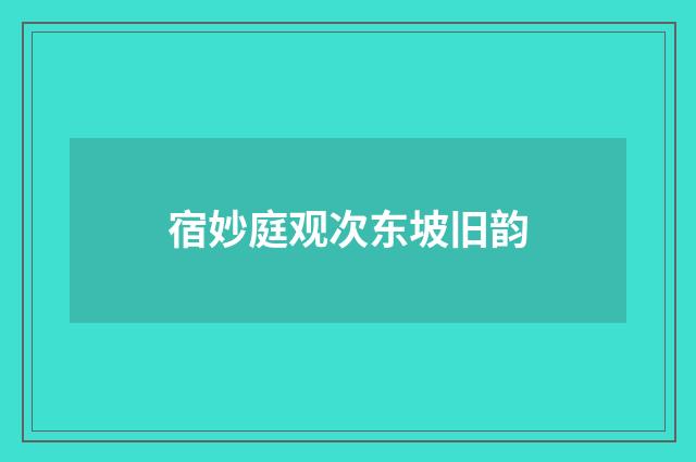 宿妙庭观次东坡旧韵