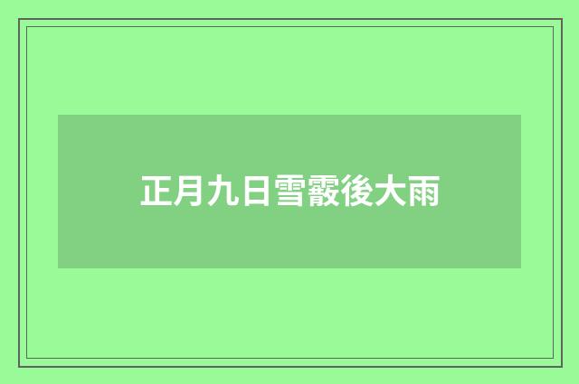 正月九日雪霰後大雨