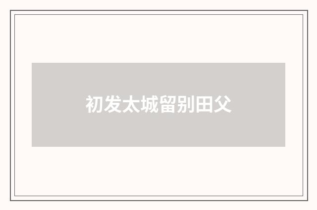 初发太城留别田父