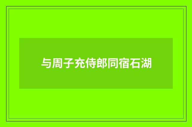 与周子充侍郎同宿石湖