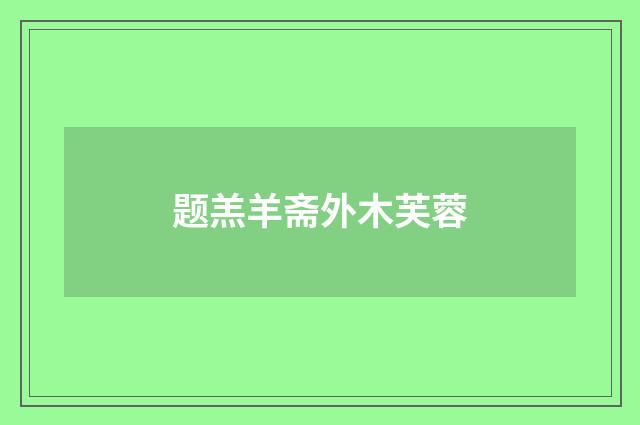 题羔羊斋外木芙蓉
