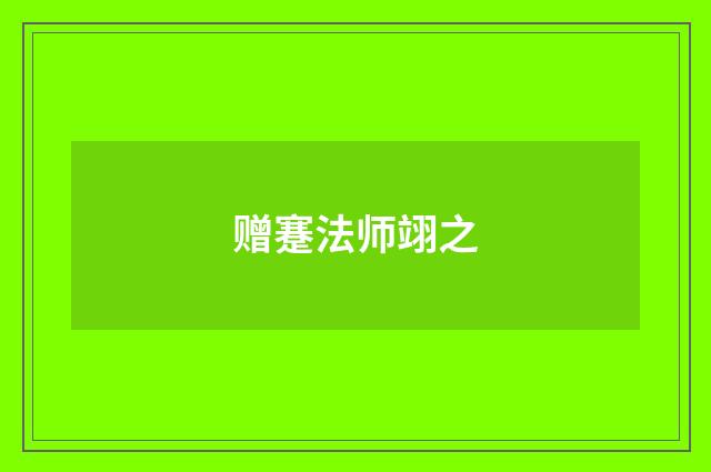赠蹇法师翊之