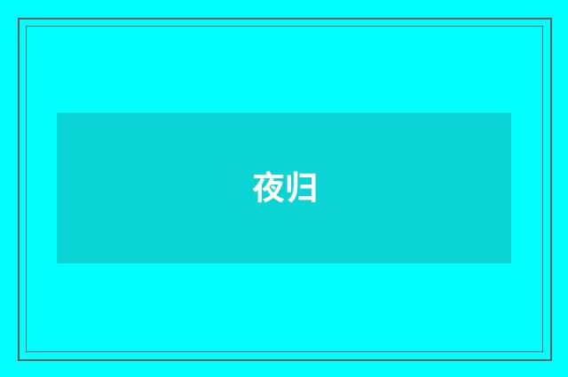 夜归