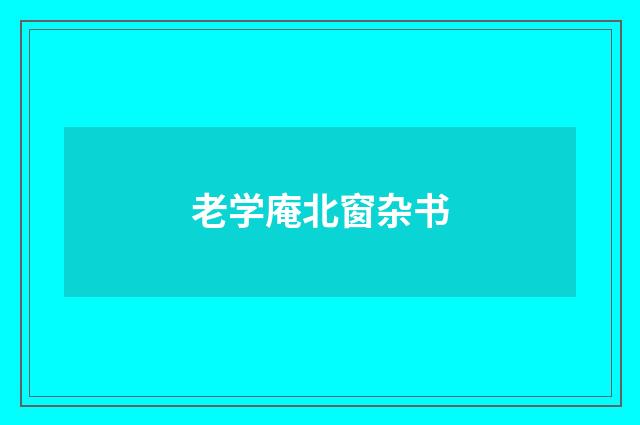 老学庵北窗杂书