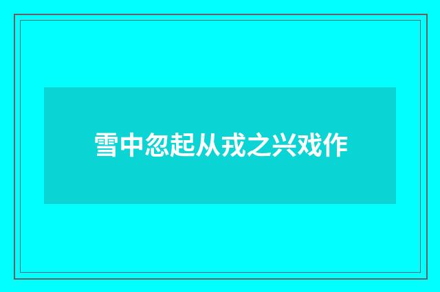 雪中忽起从戎之兴戏作