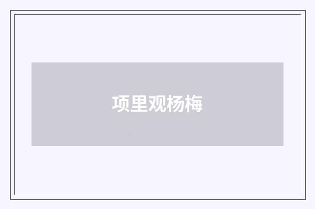 项里观杨梅