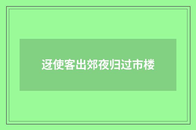 迓使客出郊夜归过市楼