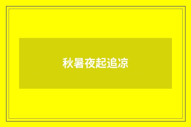 秋暑夜起追凉