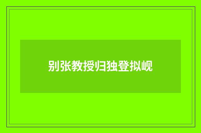别张教授归独登拟岘