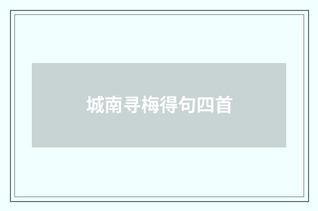 城南寻梅得句四首