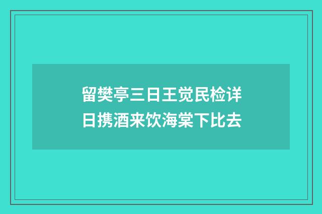 留樊亭三日王觉民检详日携酒来饮海棠下比去