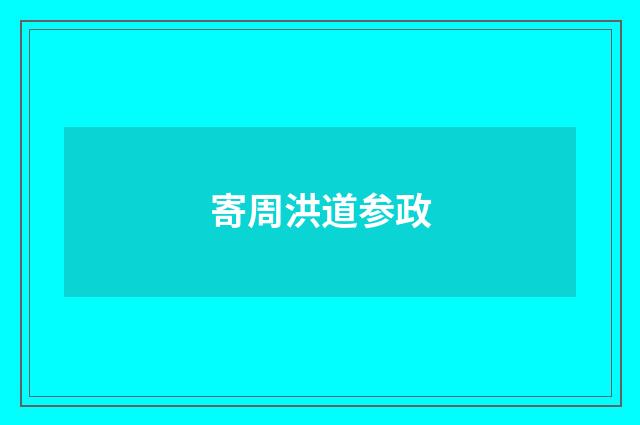 寄周洪道参政
