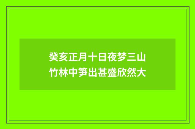 癸亥正月十日夜梦三山竹林中笋出甚盛欣然大