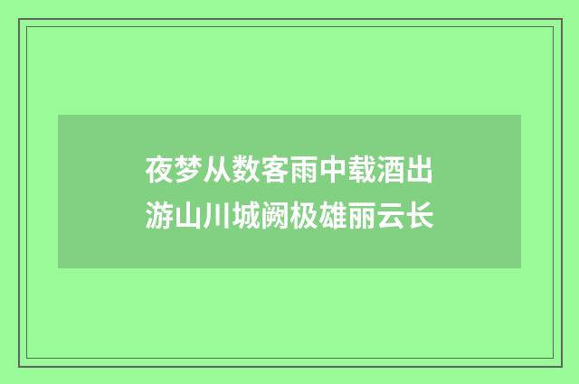 夜梦从数客雨中载酒出游山川城阙极雄丽云长