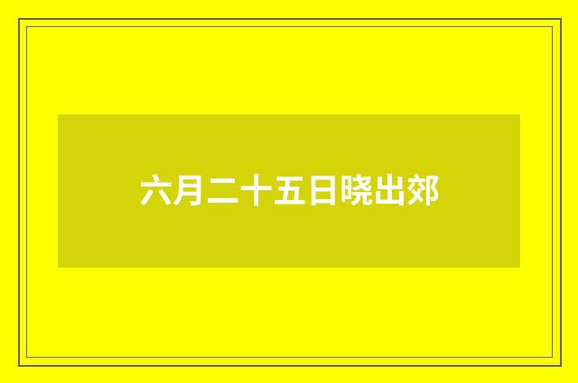 六月二十五日晓出郊