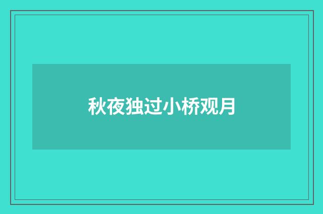 秋夜独过小桥观月